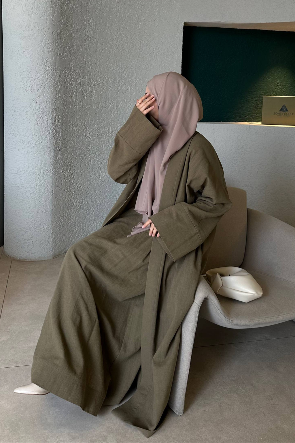 Linen Touch | Keten Dokulu Abaya Takımı