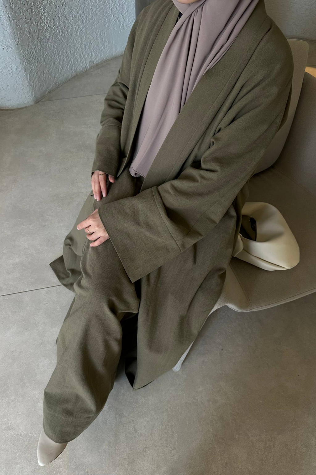 Linen Touch | Keten Dokulu Abaya Takımı