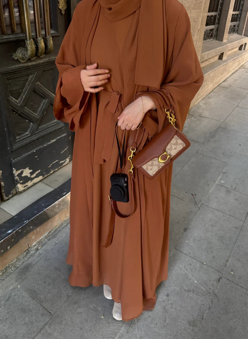 Veil Grace | Premium Şifon 3'lü Abaya Takımı