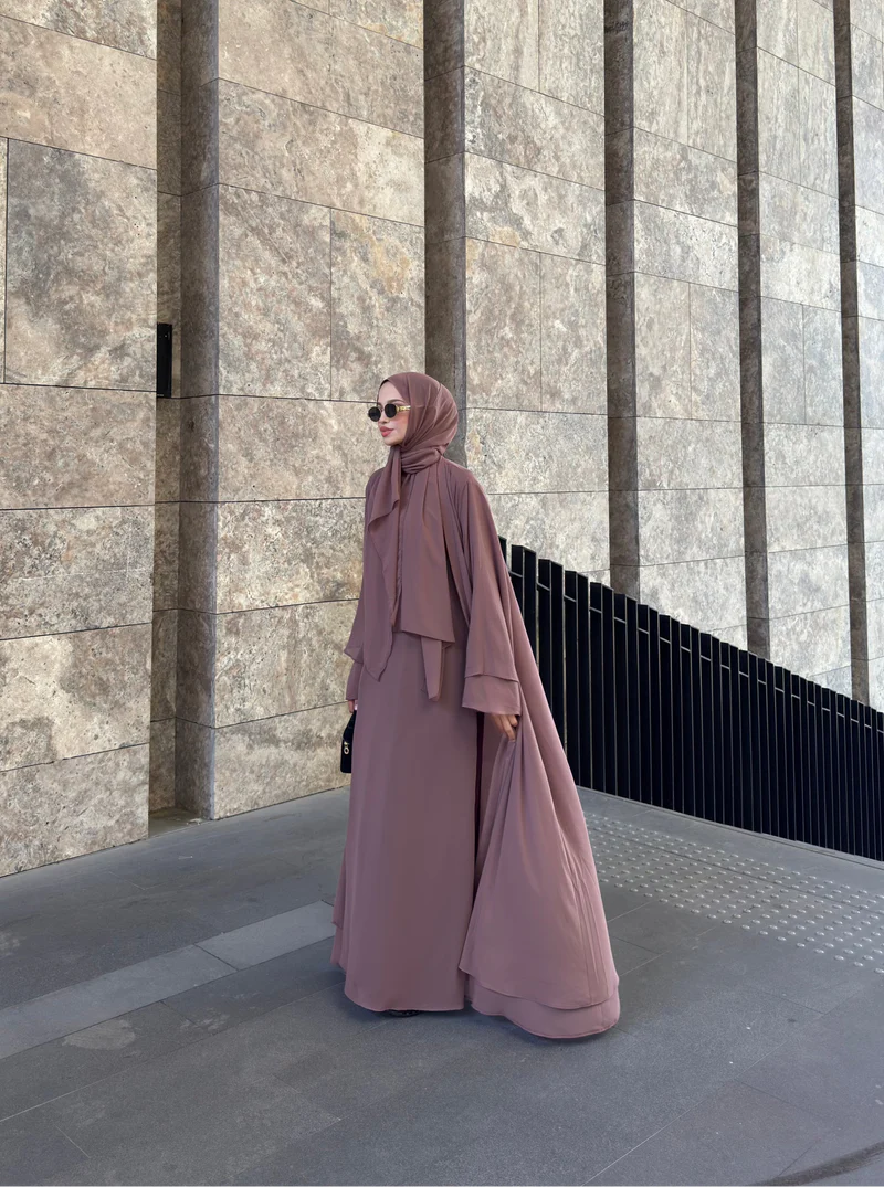 Veil Grace | Premium Şifon 3'lü Abaya Takımı