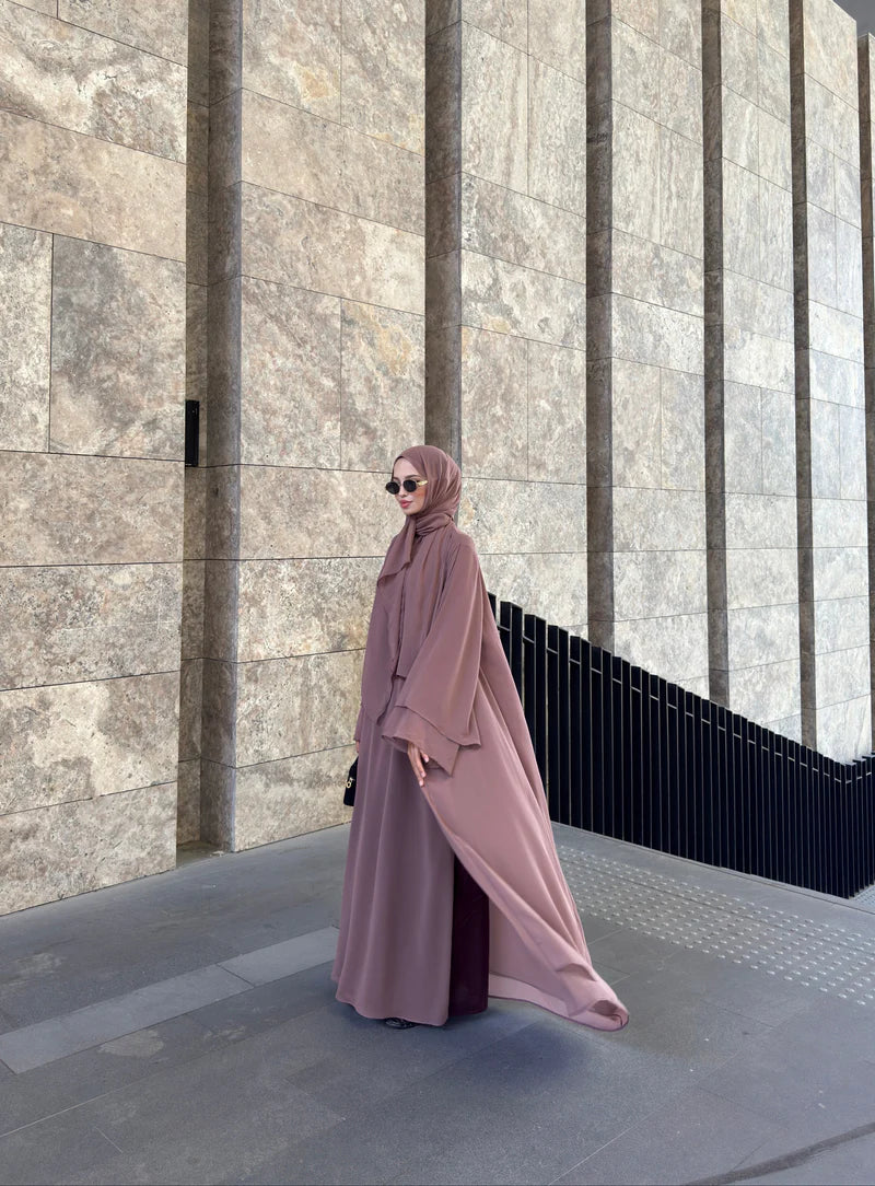Veil Grace | Premium Şifon 3'lü Abaya Takımı
