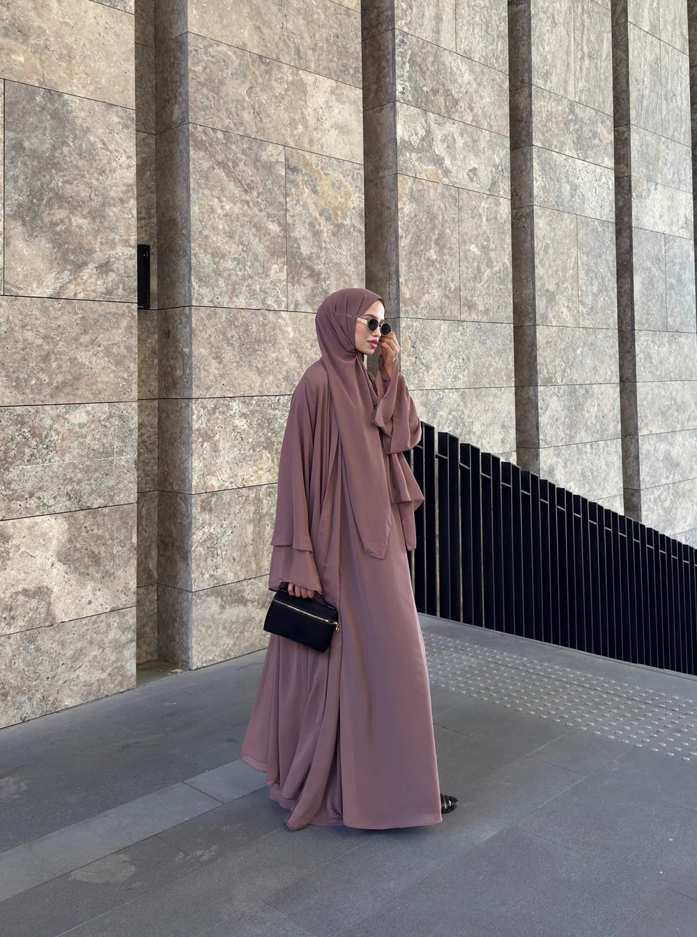 Veil Grace | Premium Şifon 3'lü Abaya Takımı
