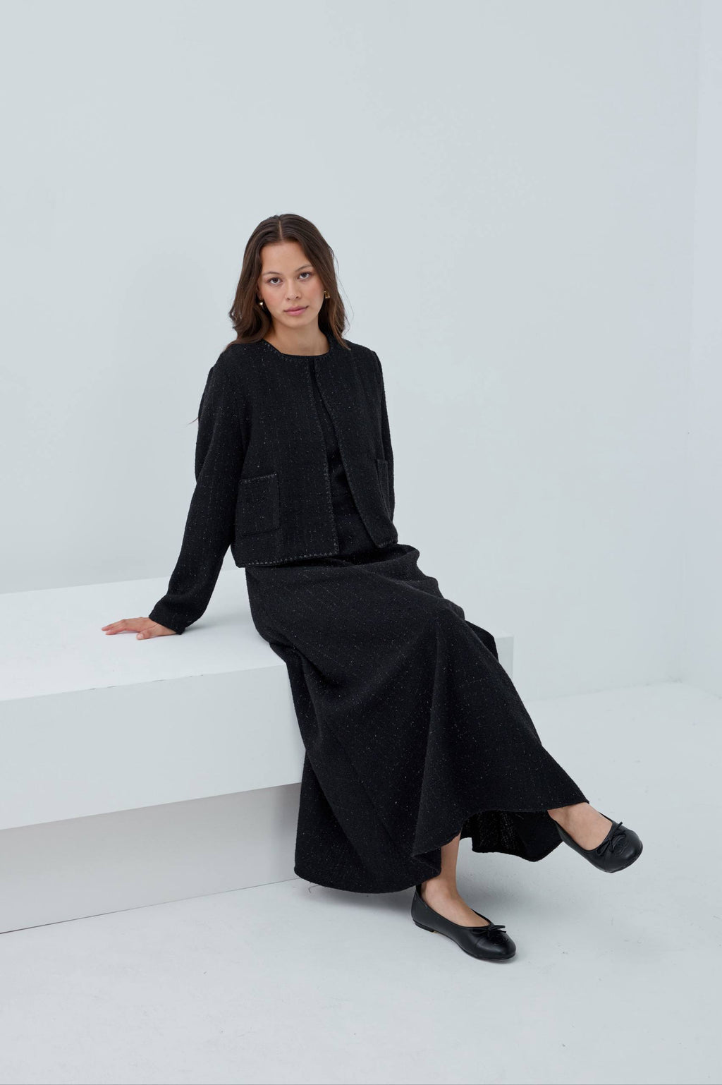 Modern Tweed Elegance | Şık Tüvit Elbise Takımı