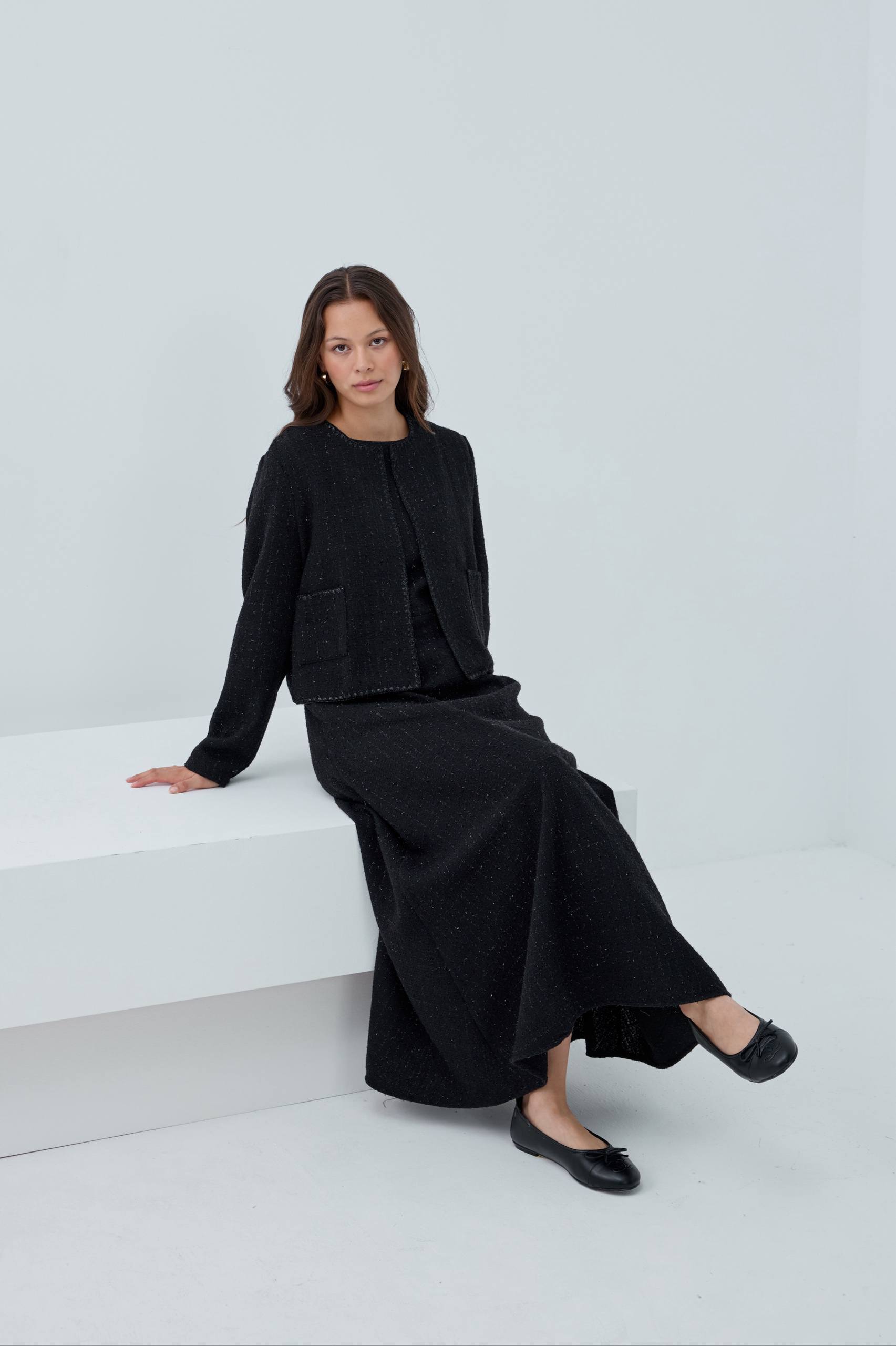 Modern Tweed Elegance | Şık Tüvit Elbise Takımı