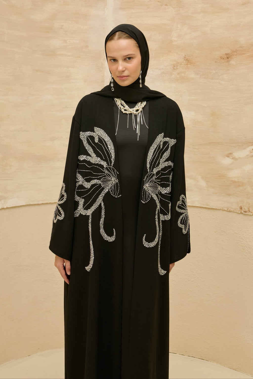 Papillon Royale | Kelebek Taş Detaylı Abaya