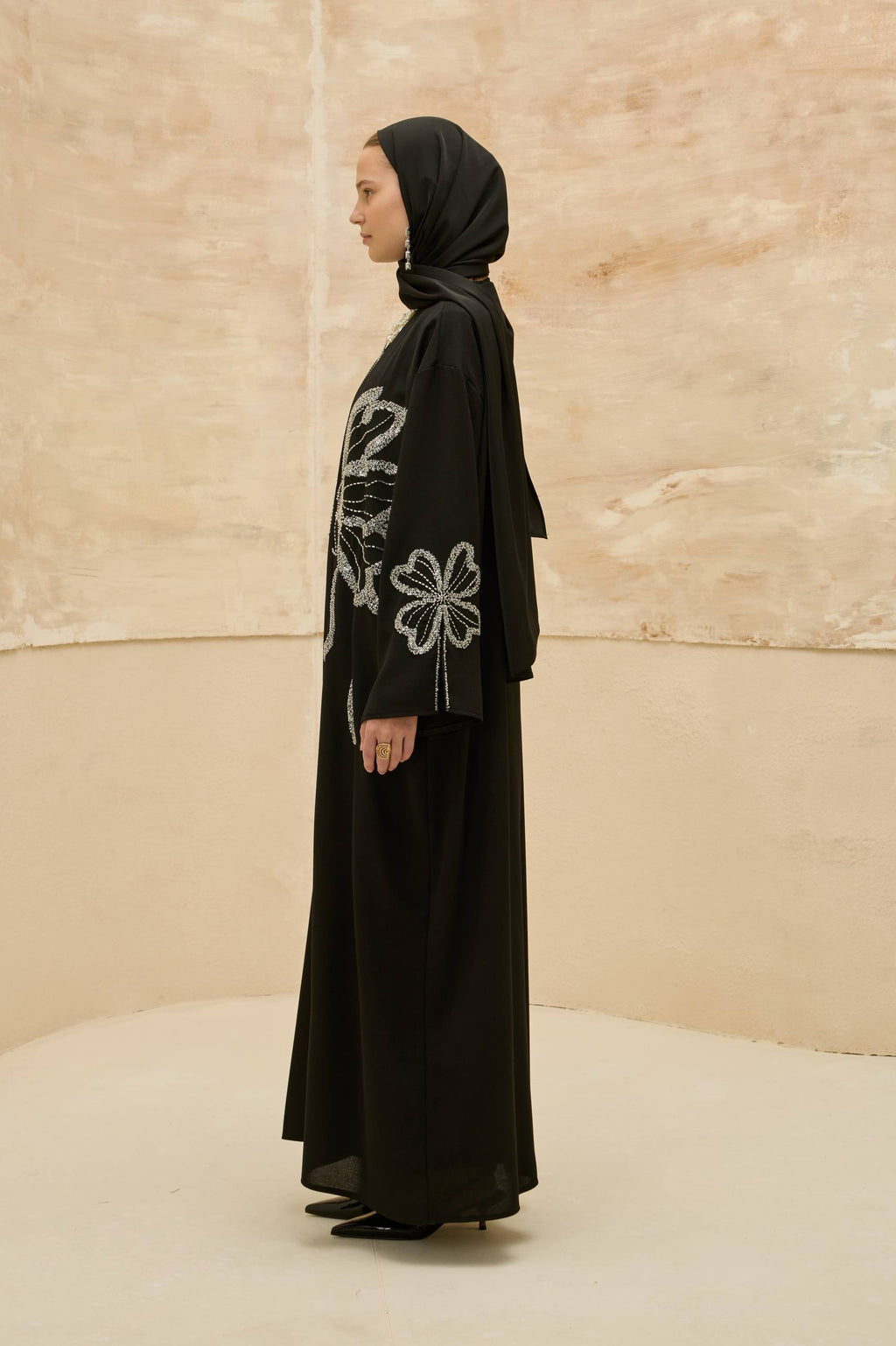 Papillon Royale | Kelebek Taş Detaylı Abaya