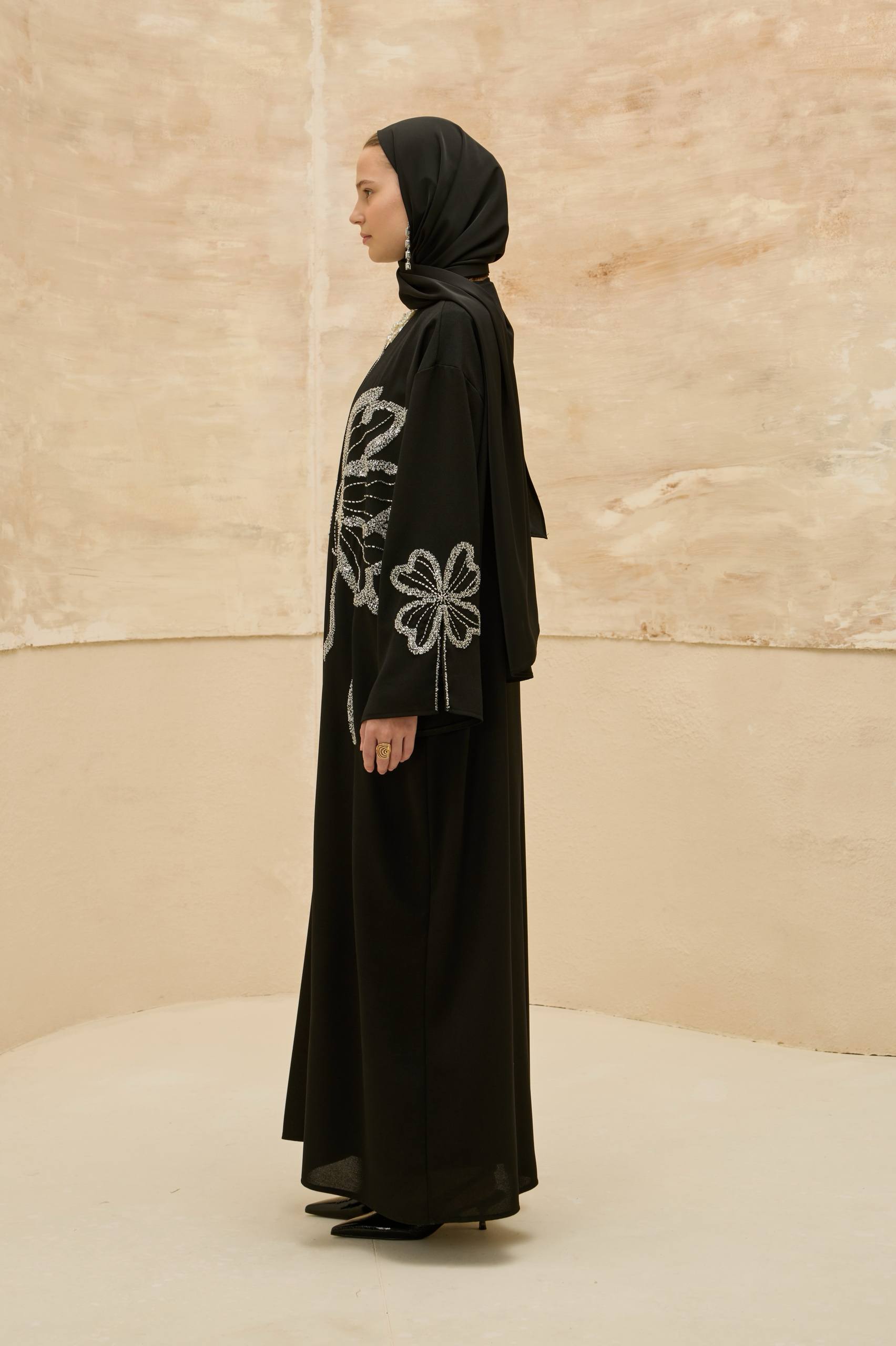 Papillon Royale | Kelebek Taş Detaylı Abaya