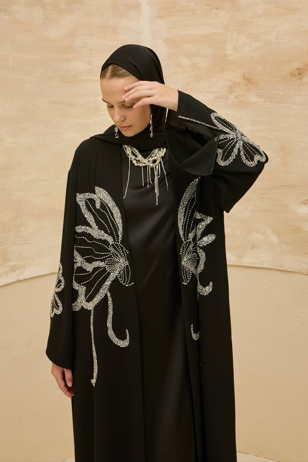 Papillon Royale | Kelebek Taş Detaylı Abaya