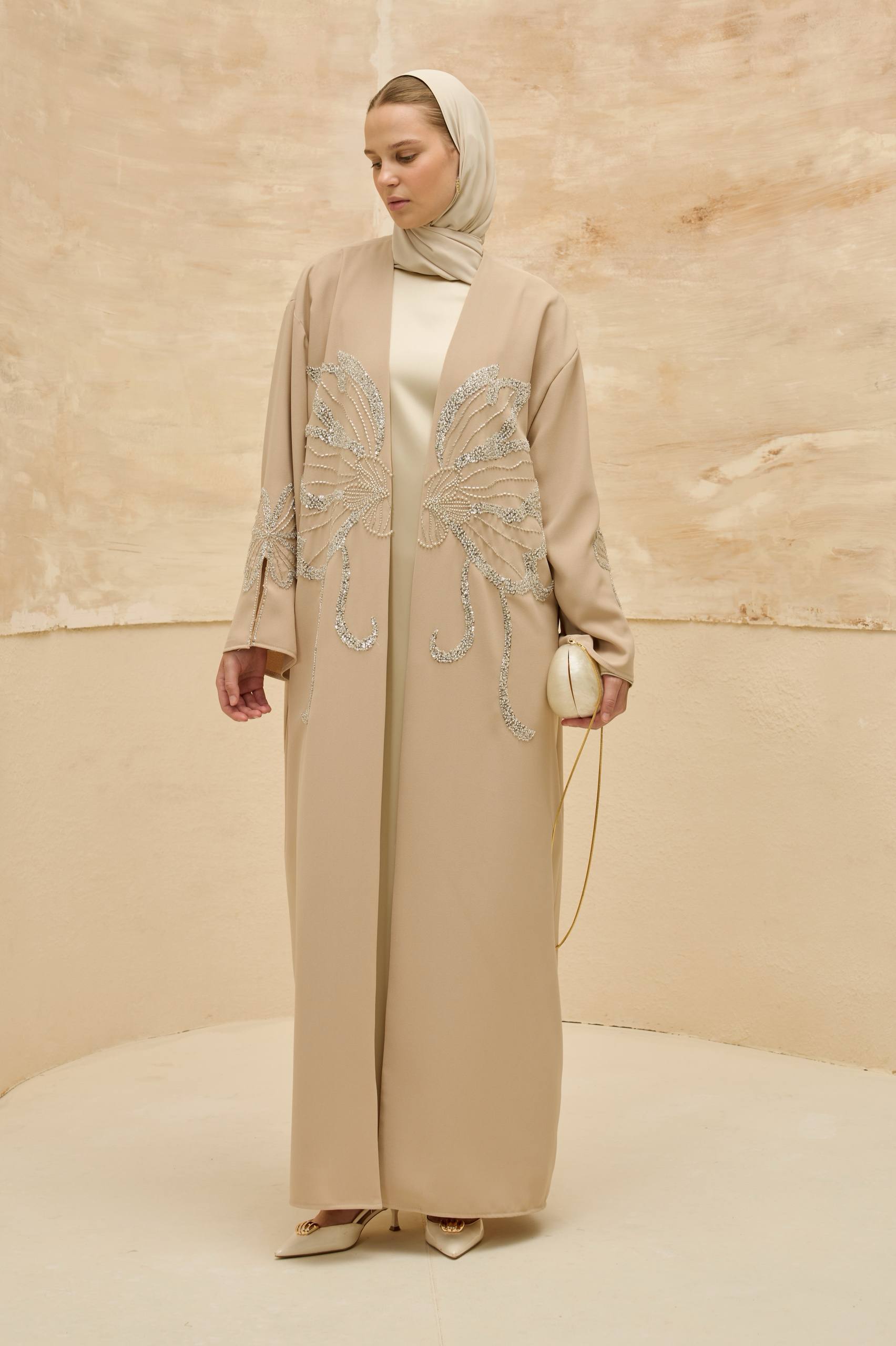 Papillon Royale | Kelebek Taş Detaylı Abaya