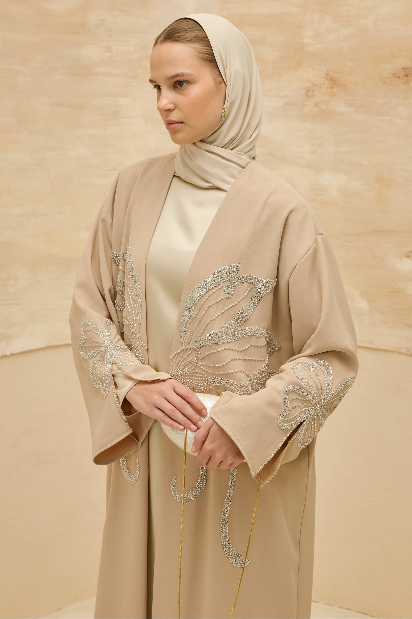 Papillon Royale | Kelebek Taş Detaylı Abaya