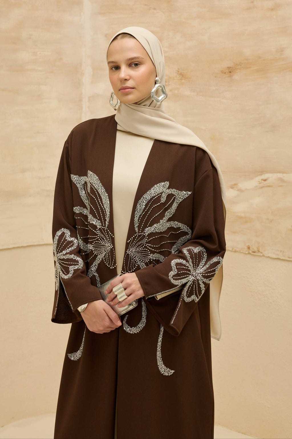 Papillon Royale | Kelebek Taş Detaylı Abaya