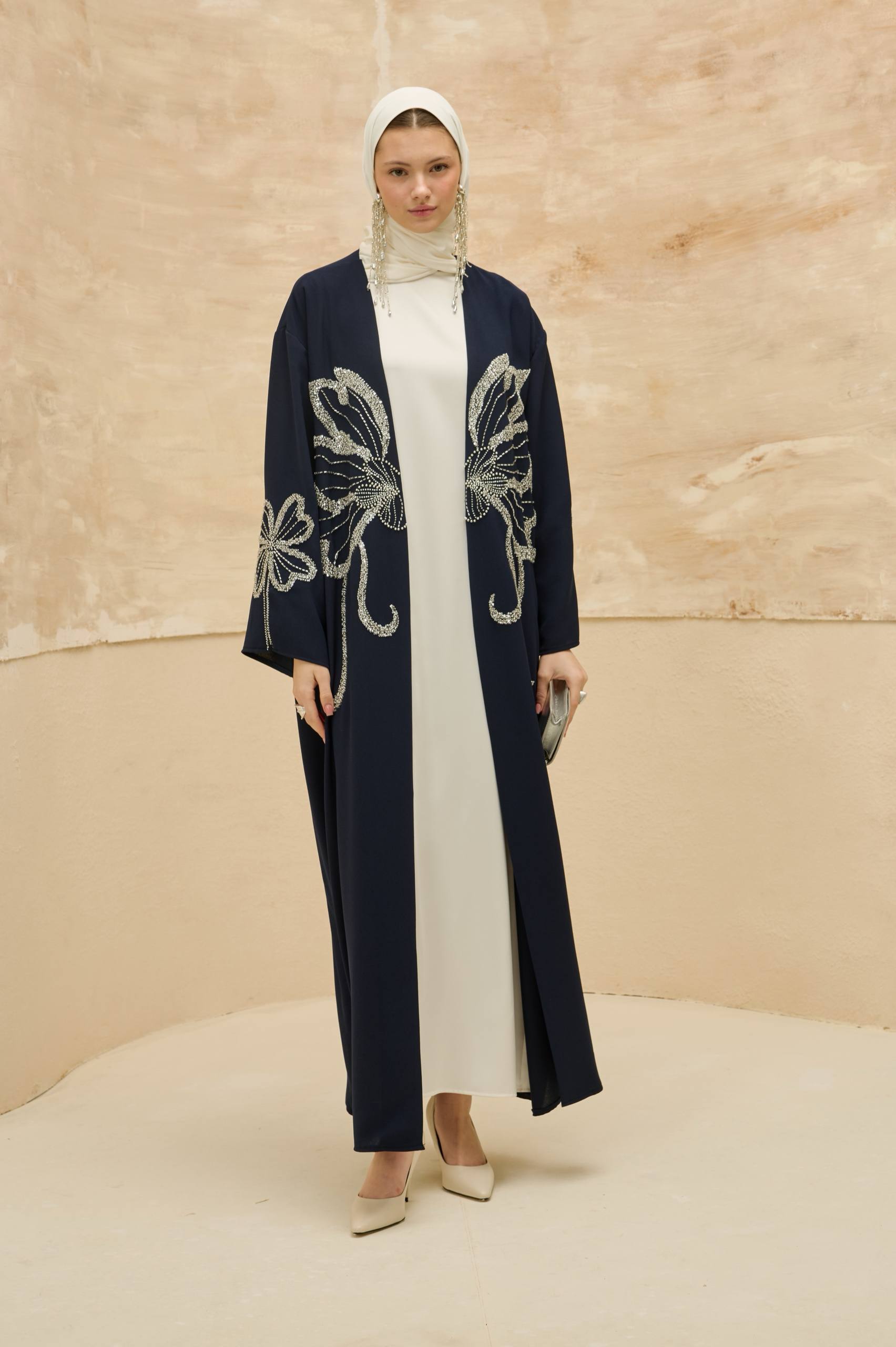 Papillon Royale | Kelebek Taş Detaylı Abaya