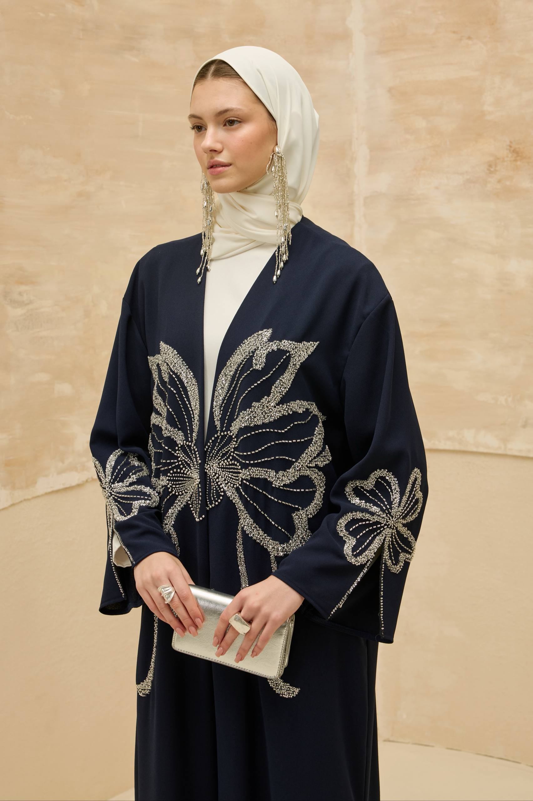 Papillon Royale | Kelebek Taş Detaylı Abaya