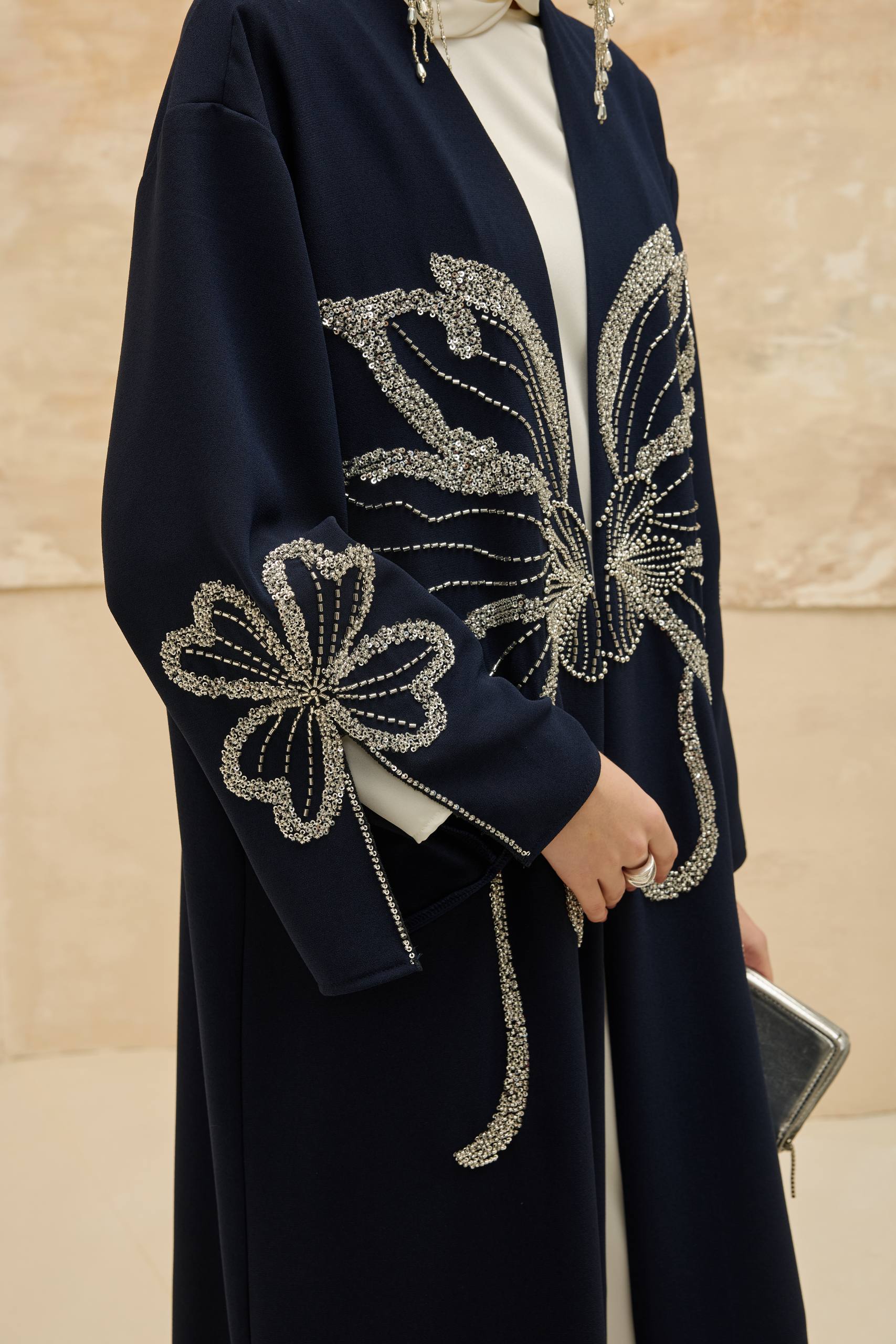 Papillon Royale | Kelebek Taş Detaylı Abaya