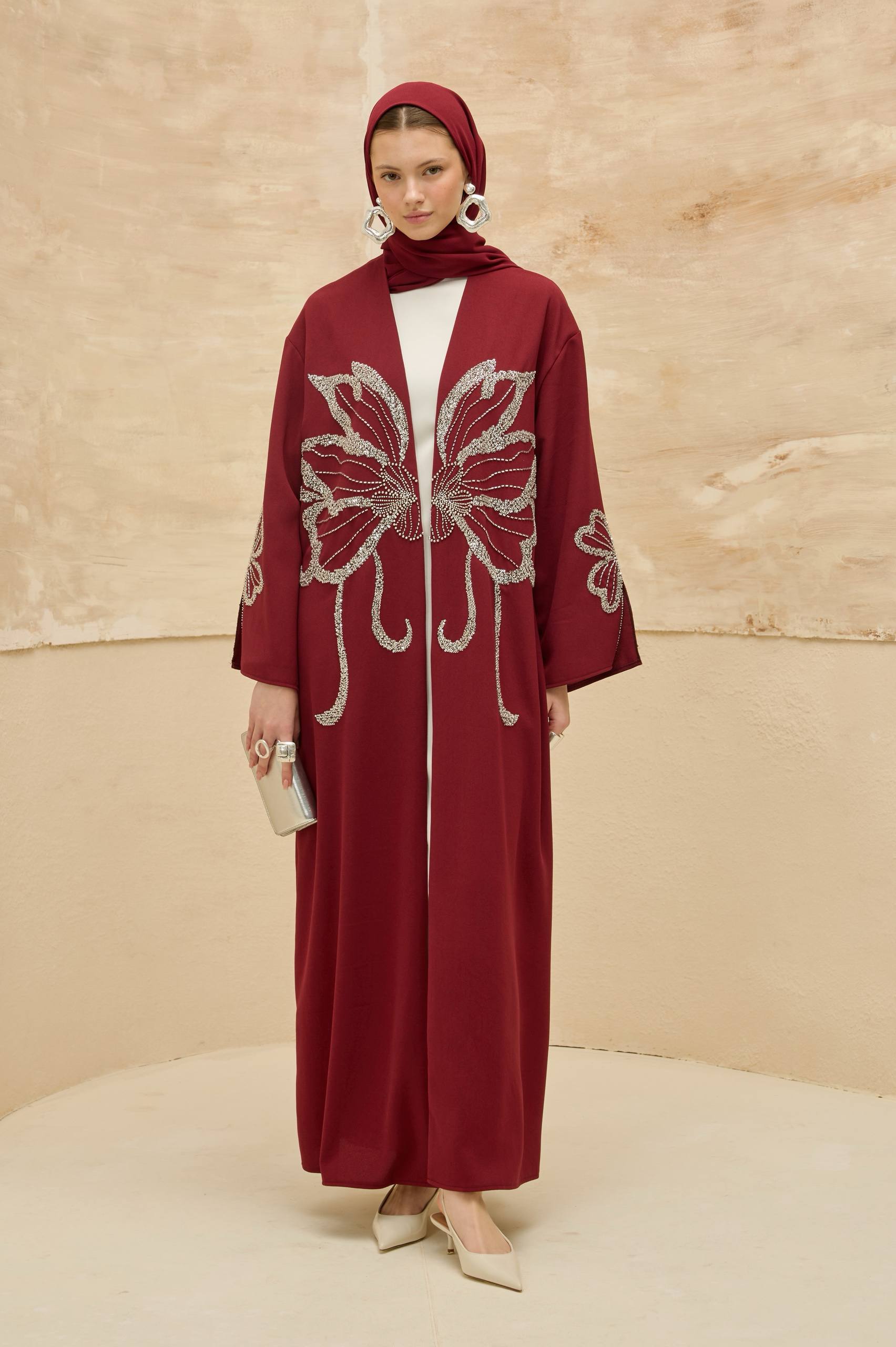 Papillon Royale | Kelebek Taş Detaylı Abaya