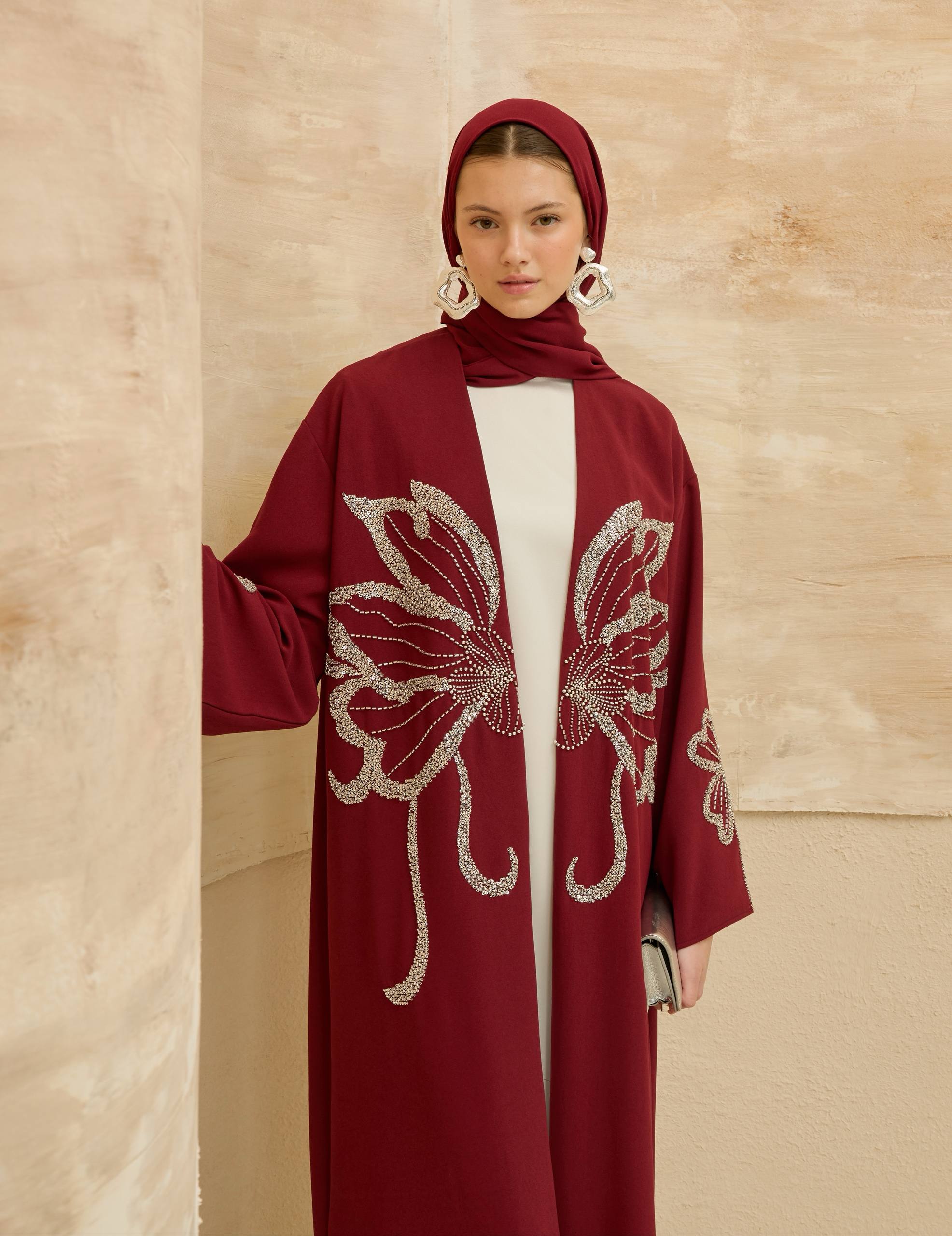 Papillon Royale | Kelebek Taş Detaylı Abaya