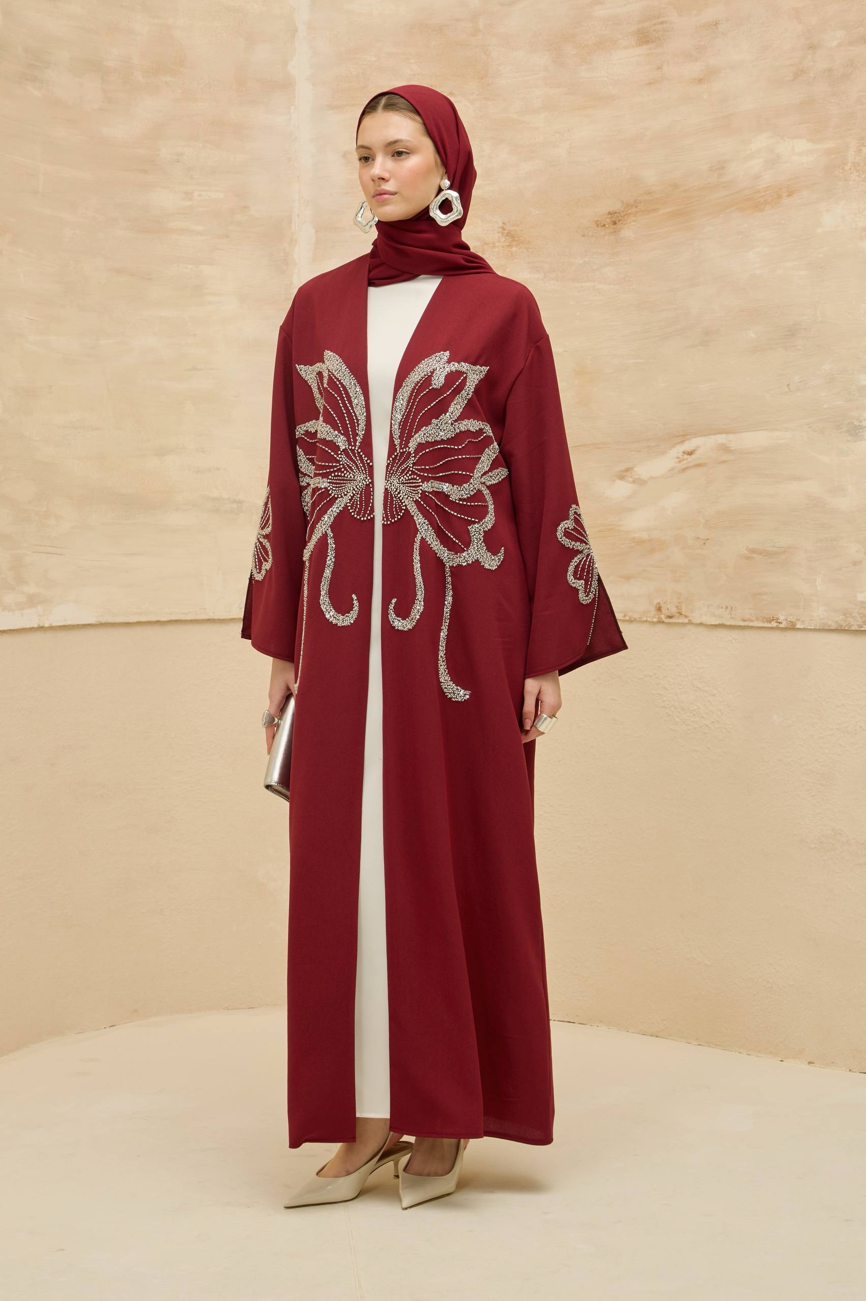 Papillon Royale | Kelebek Taş Detaylı Abaya
