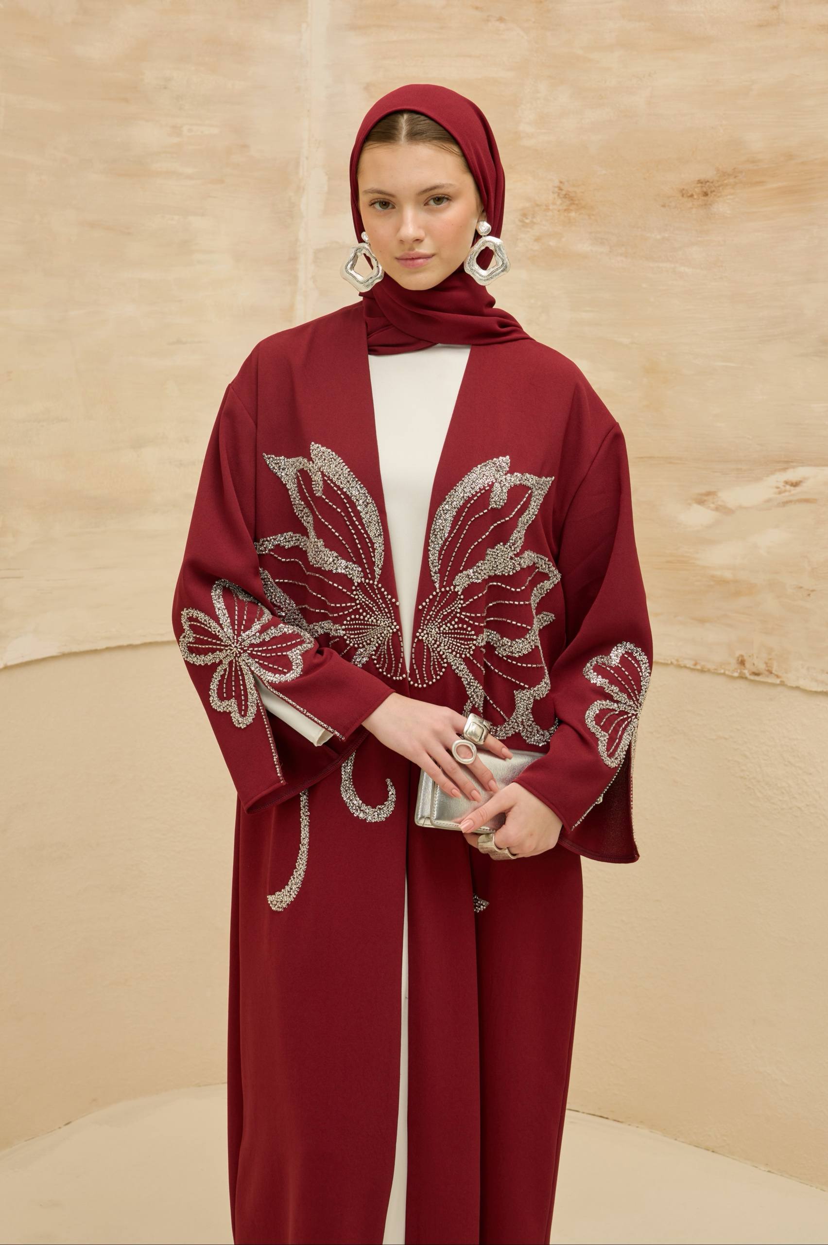 Papillon Royale | Kelebek Taş Detaylı Abaya