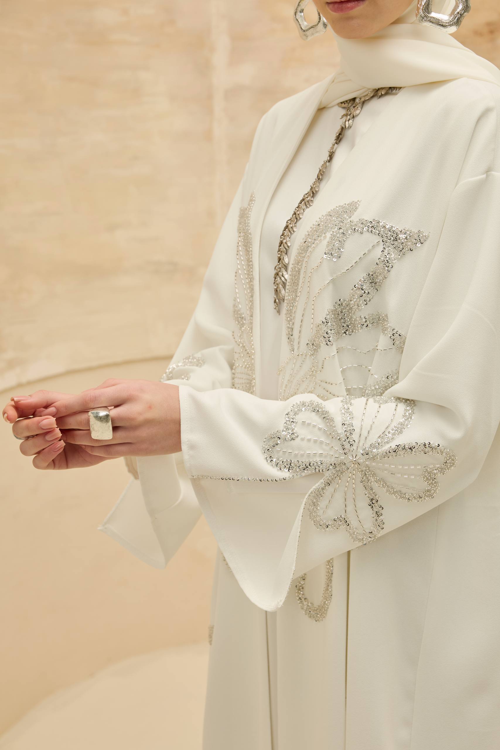 Papillon Royale | Kelebek Taş Detaylı Abaya