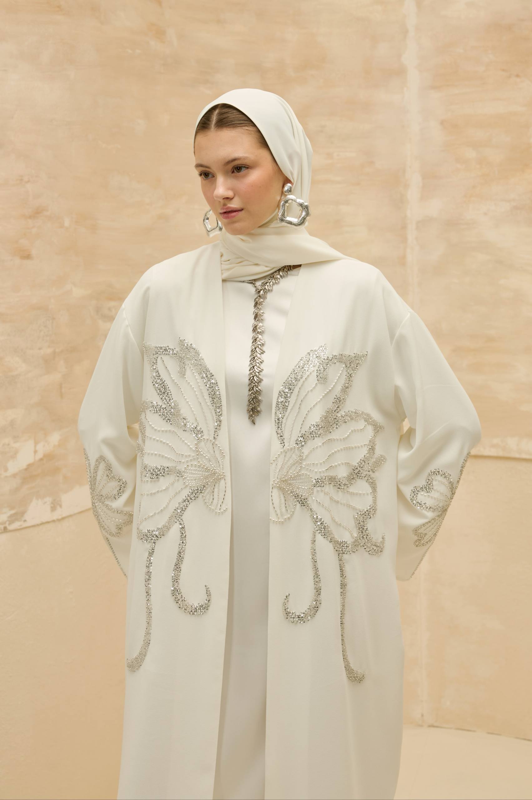 Papillon Royale | Kelebek Taş Detaylı Abaya
