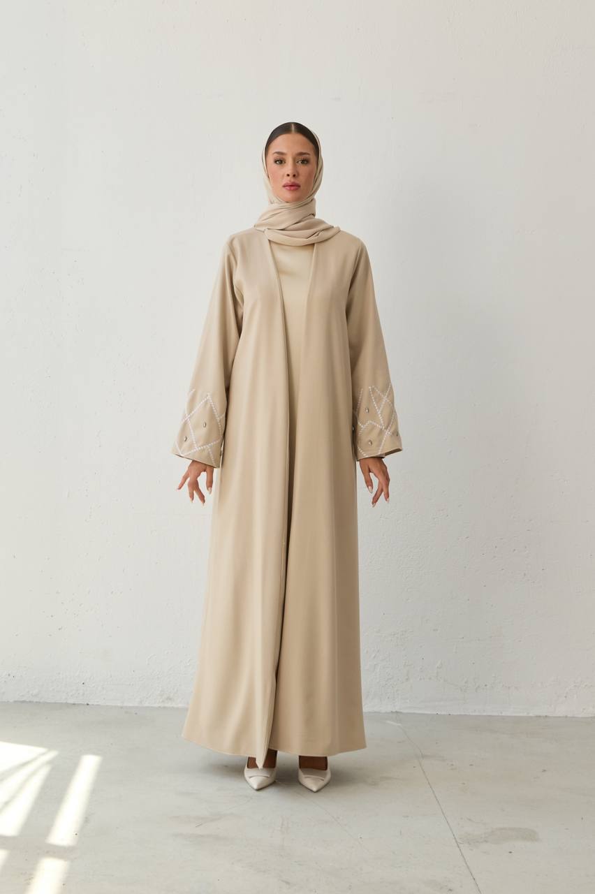Urban Grace | Taş Detaylı Kol Abaya
