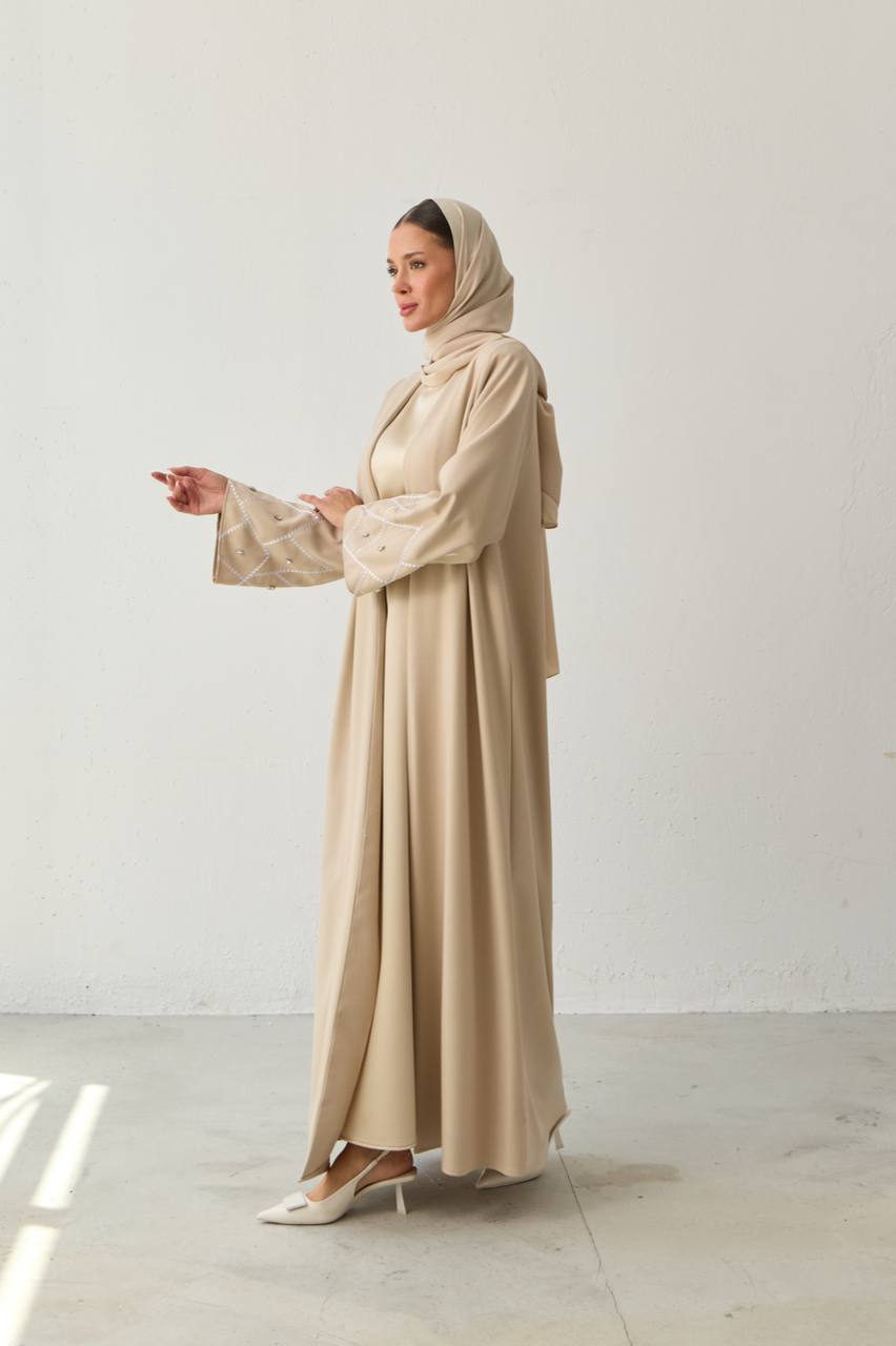 Urban Grace | Taş Detaylı Kol Abaya