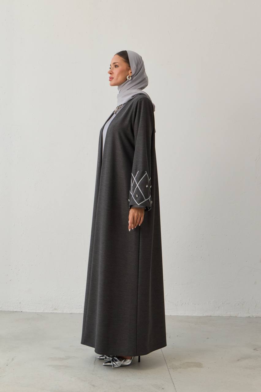 Urban Grace | Taş Detaylı Kol Abaya
