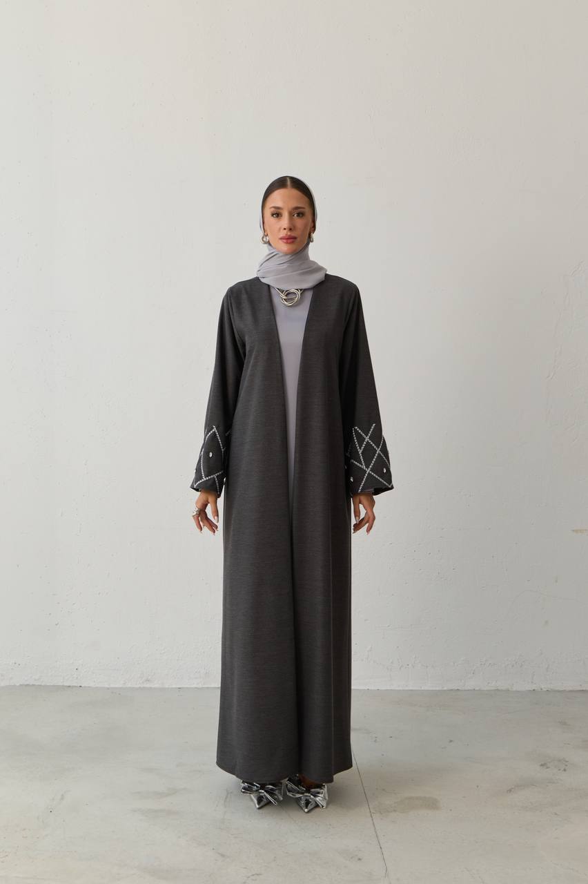 Urban Grace | Taş Detaylı Kol Abaya