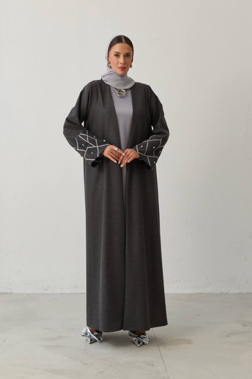 Urban Grace | Taş Detaylı Kol Abaya