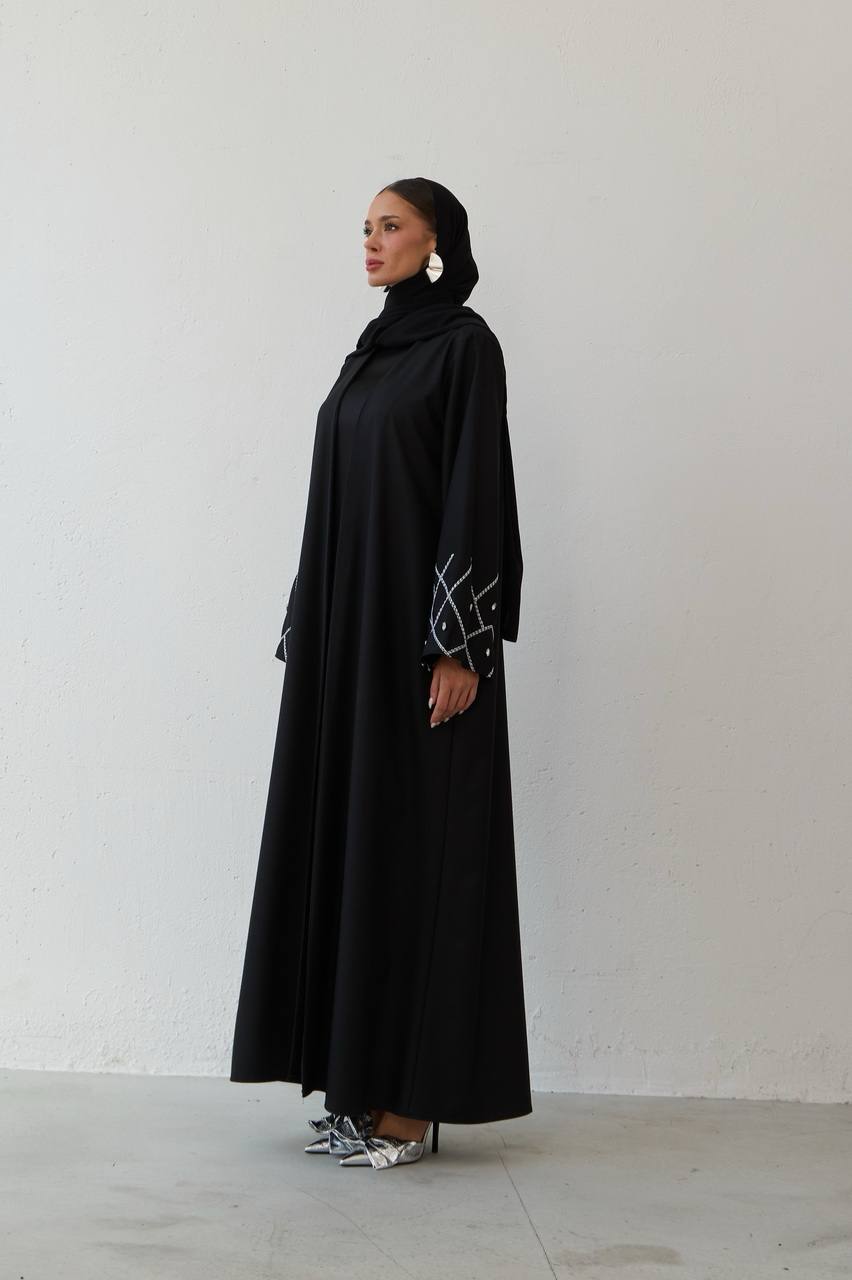Urban Grace | Taş Detaylı Kol Abaya