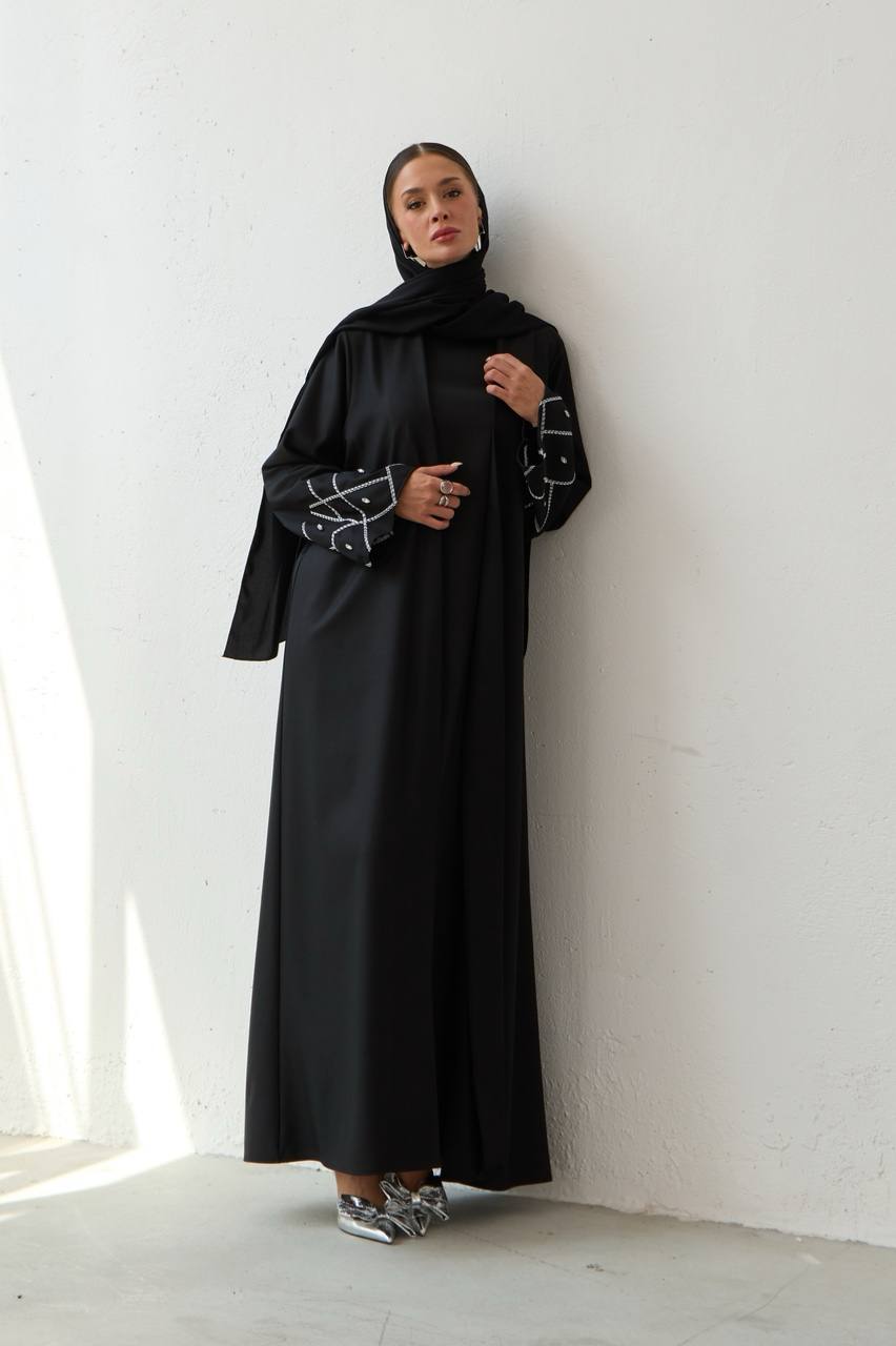 Urban Grace | Taş Detaylı Kol Abaya