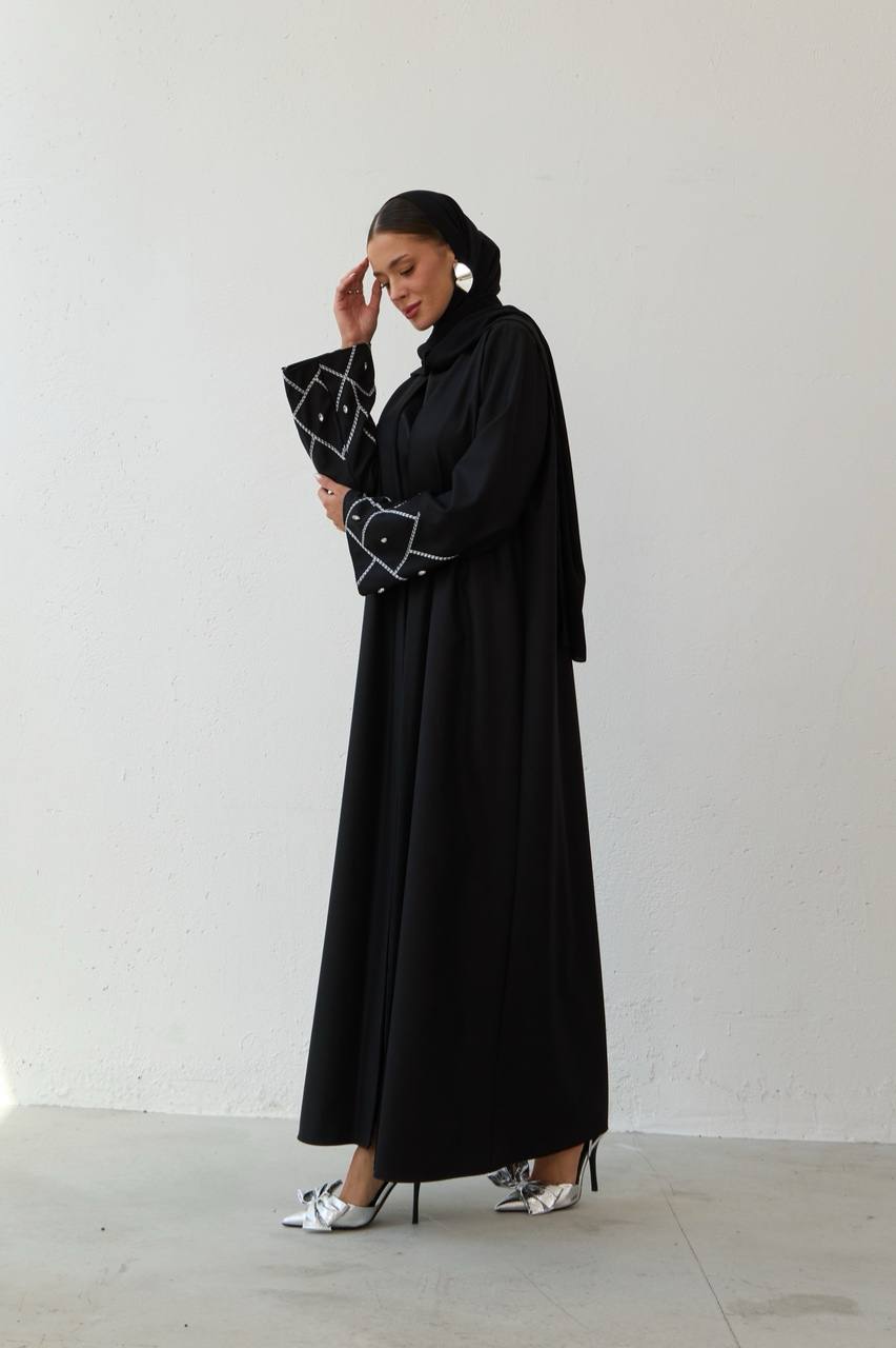 Urban Grace | Taş Detaylı Kol Abaya