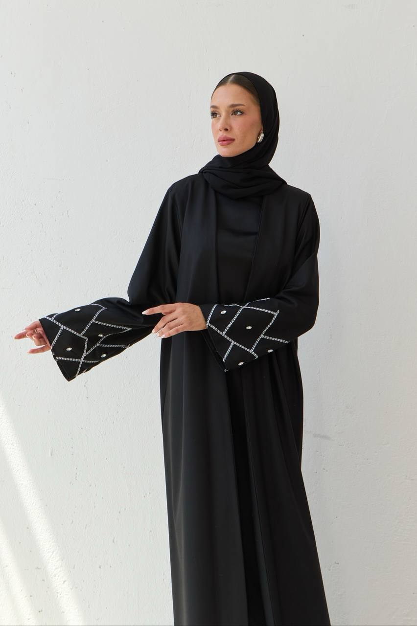 Urban Grace | Taş Detaylı Kol Abaya