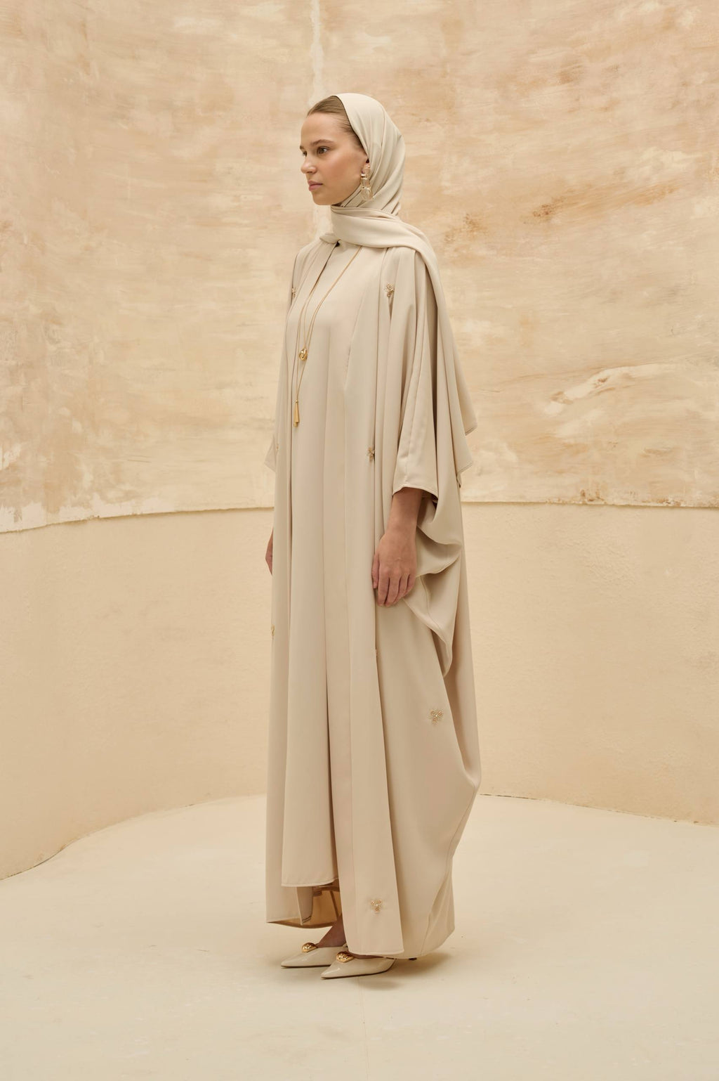 Celestia | Zarif Nakışlı Abaya Takımı