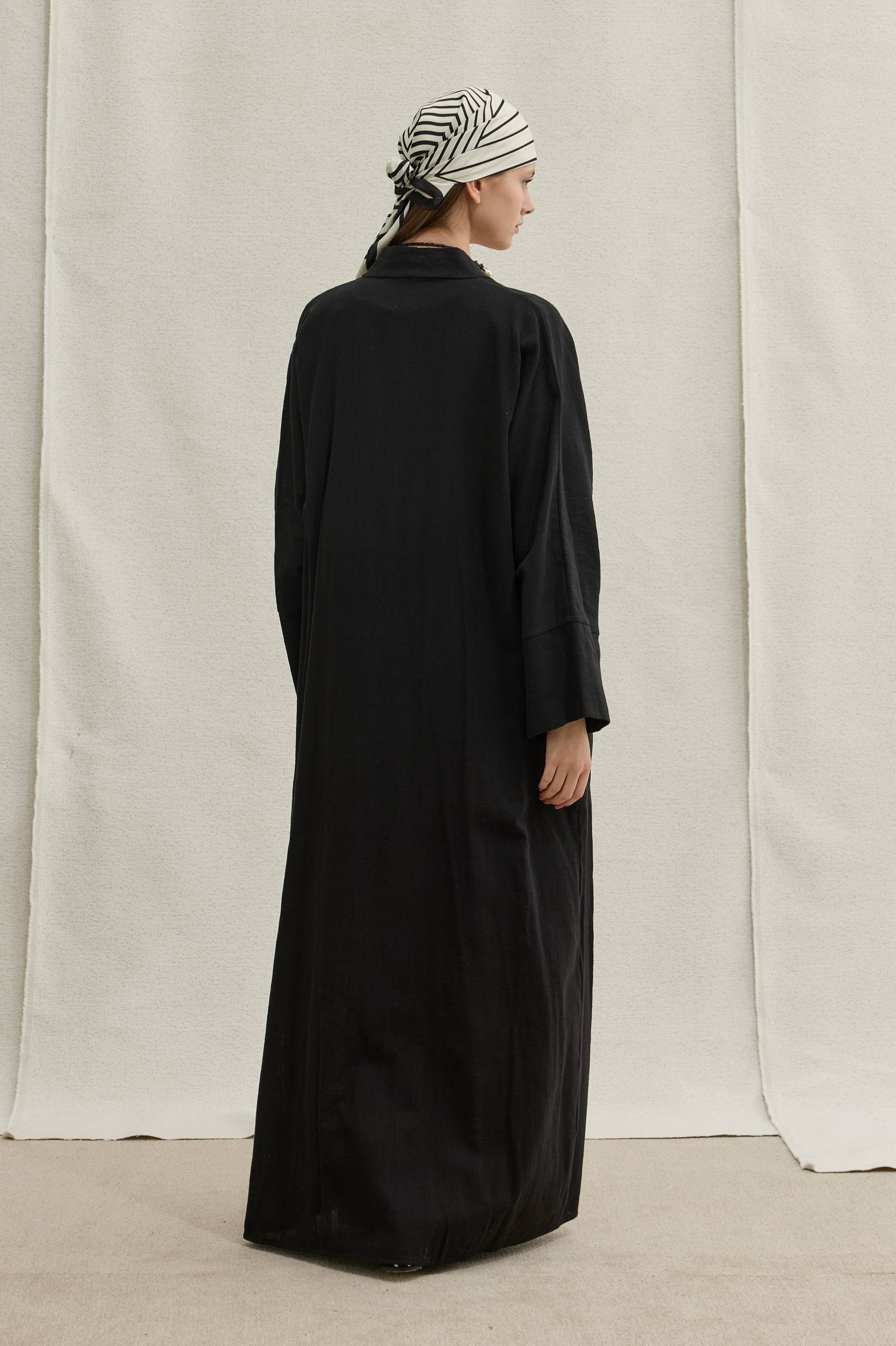 Linen Touch | Keten Dokulu Abaya Takımı