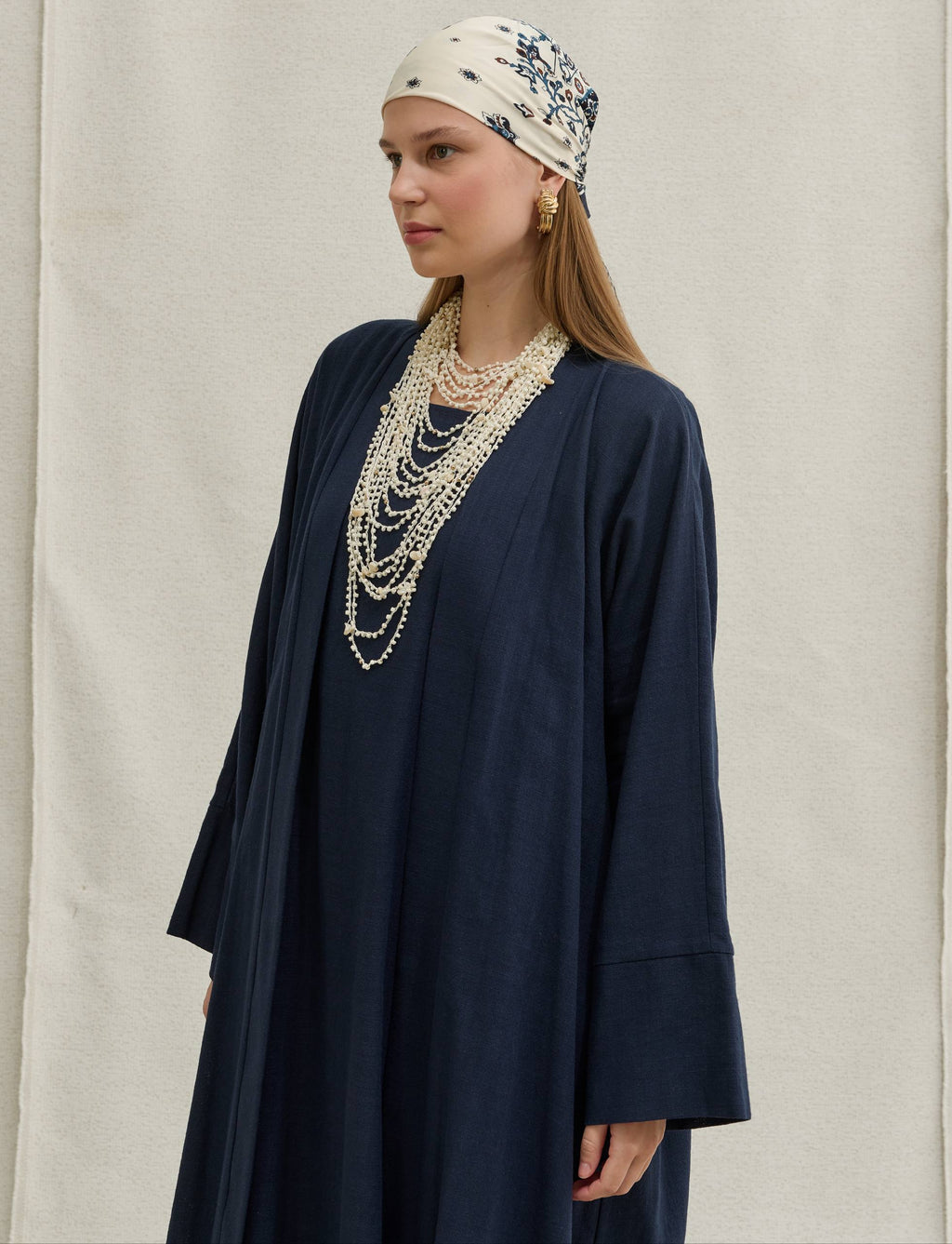 Linen Touch | Keten Dokulu Abaya Takımı
