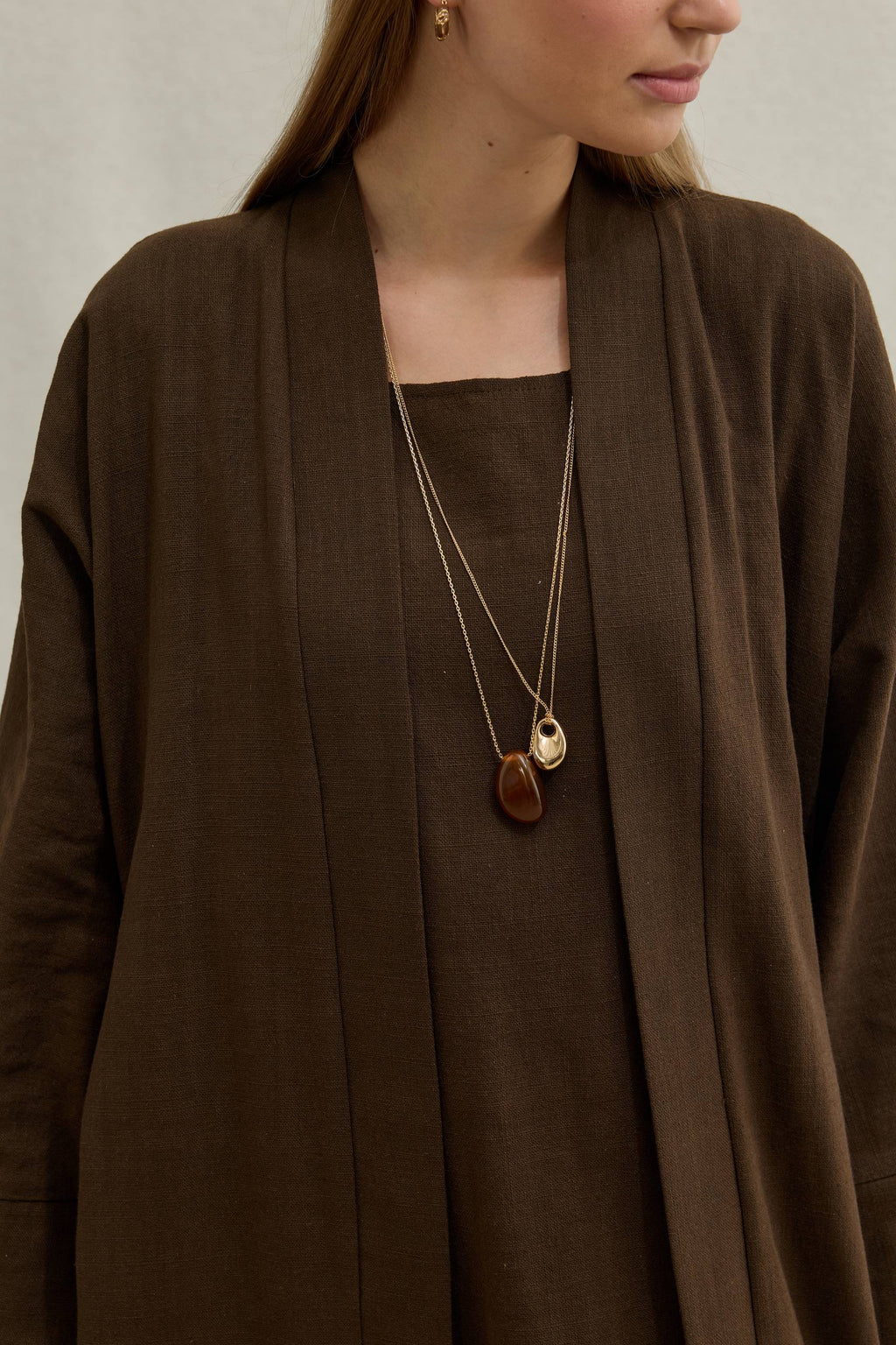 Linen Touch | Keten Dokulu Abaya Takımı