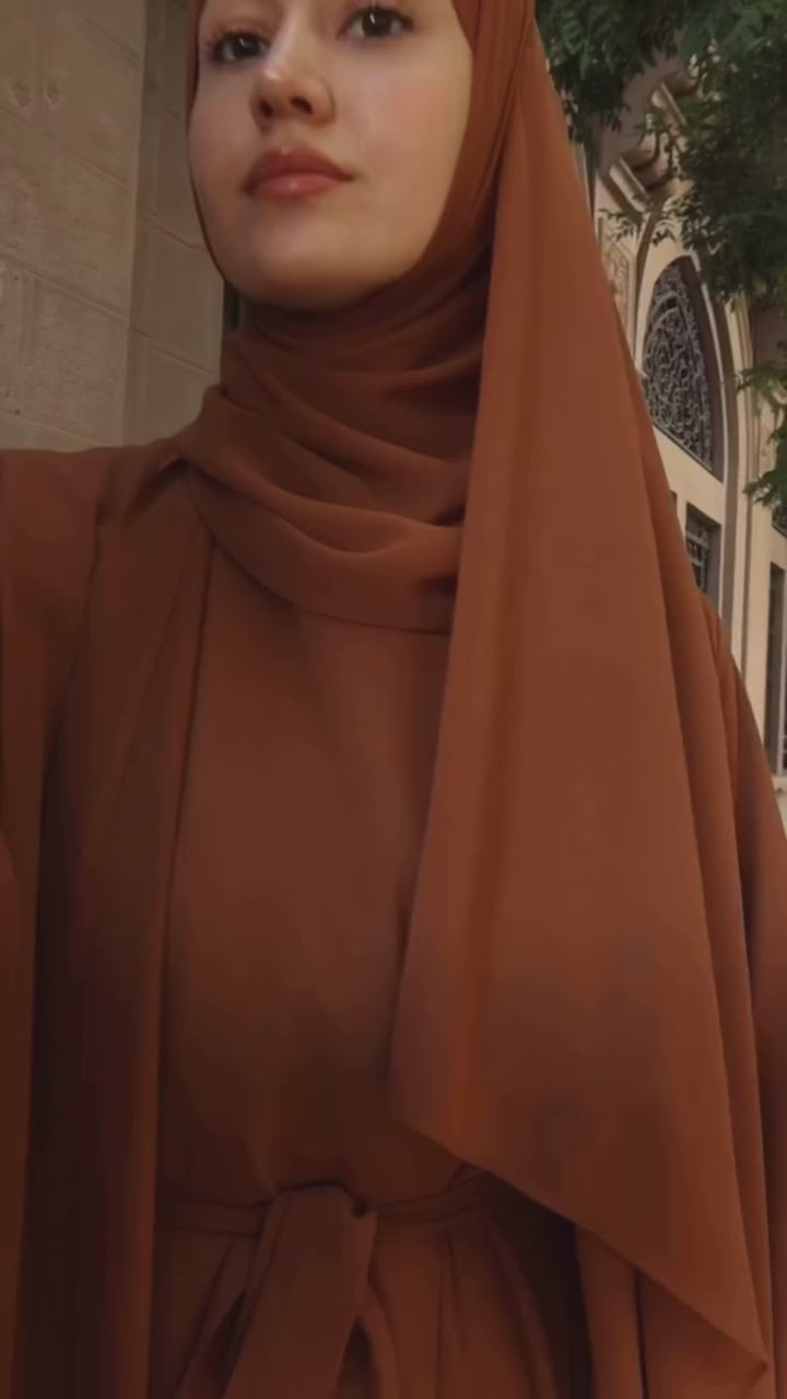 Veil Grace | Premium Şifon 3'lü Abaya Takımı